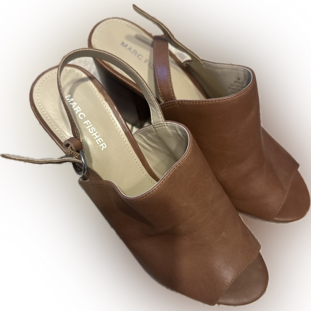 Marc Fisher Brown leather heels